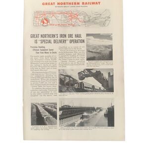 Vintage 1945 Great Northern Railway Special Delivery Ad Advertisement